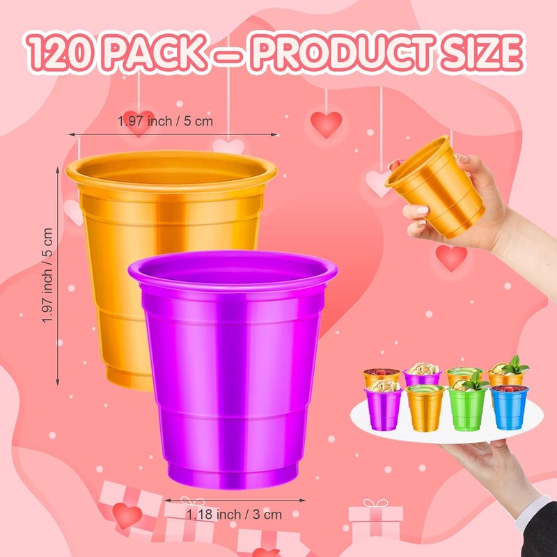 cssopenss 120 pcs Easter Plastic Shot Glasses Multicolor Shot Cups 2 oz Colorful shot cups for drinking Tastings served Snacks Jello Tastings and Samples - Image 2